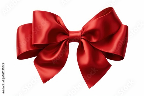 Festive Ribbon red bow satin. Card border gift. Generate Ai