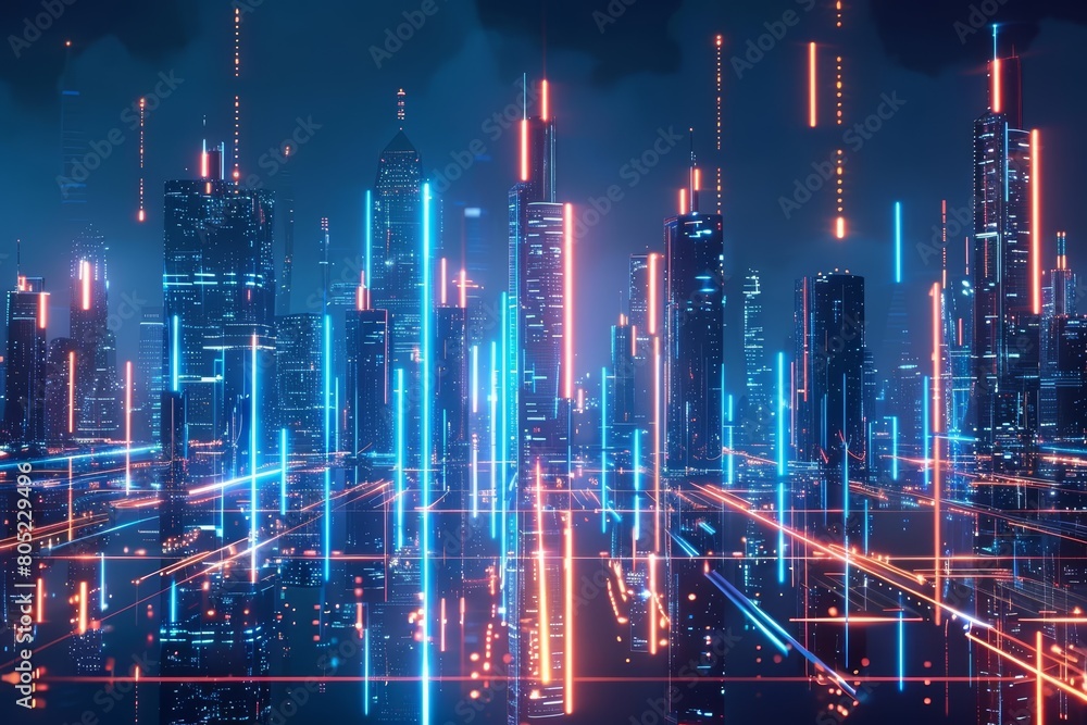 Imagine a futuristic city skyline at night Imagine a futuristic city skyline at night
