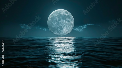 A big moon shinning in the night