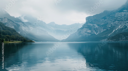 beautiful view of a clear, wide lake and the nature around it