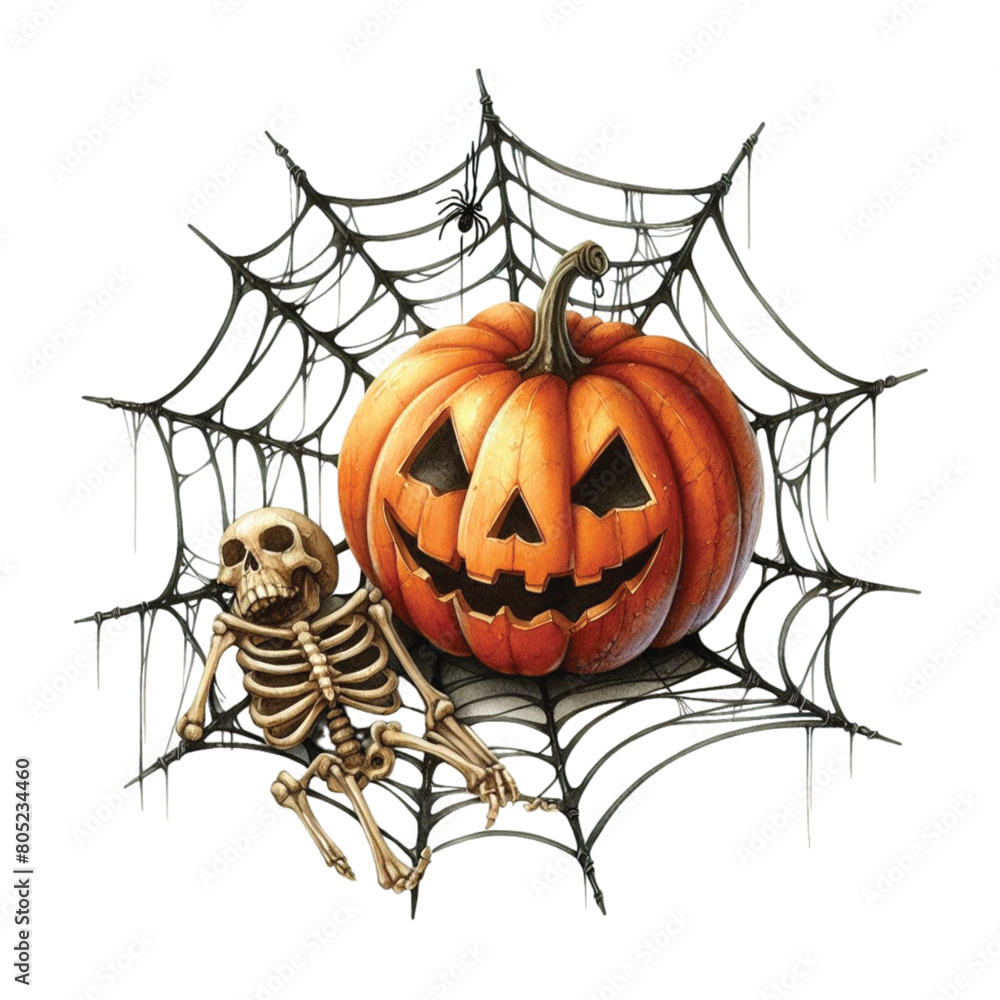 Halloween pumpkin Skeleton PNG Halloween pumpkin Skeleton PNG