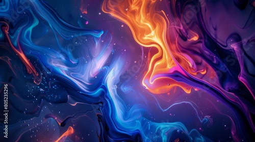 This eye-catching image features a dynamic and colorful liquid flow with a smooth, abstract design that draws in the viewer's eye photo