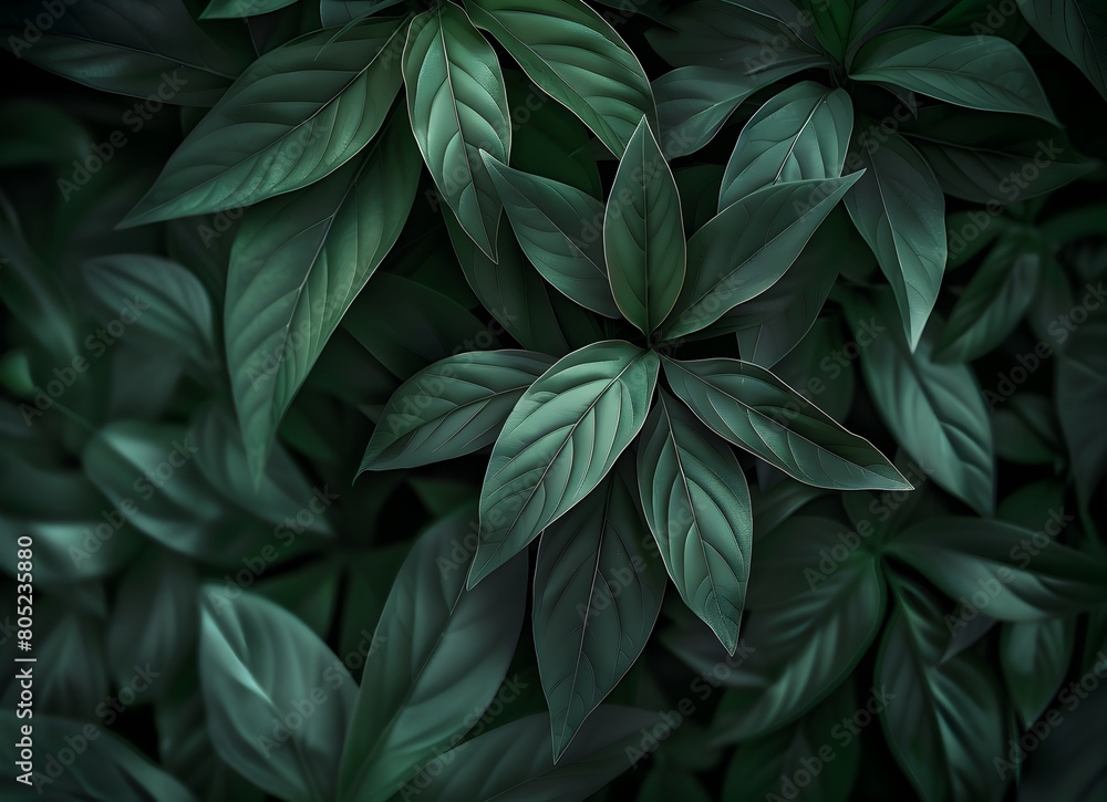 Dark green abstract background with blurred plant leaf texture
Dark green abstract background with blurred plant leaf texture