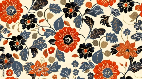 Vibrant and Elegant Floral Pattern with Vintage Botanical for Seamless Backgrounds Textiles and Wallpapers