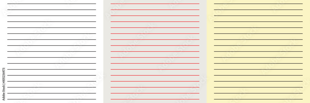 Obraz premium Simple lined paper from a 30 year old school notebook. It's a bit yellowed. Meant as background