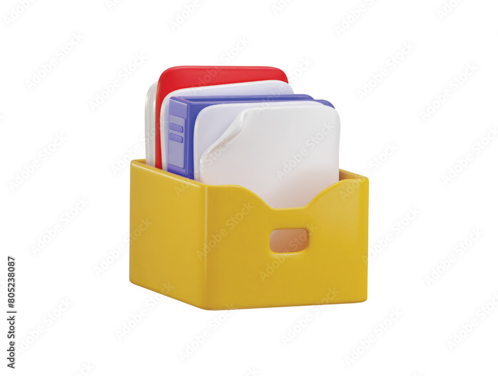 archive with paper page icon 3d rendering vector illustration archive with paper page icon 3d rendering vector illustration