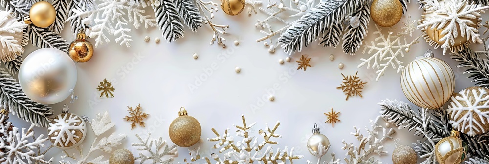 Fototapeta premium Snowy Elegance: New Year Banner