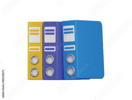 Office Binder icon 3d render concept of office paper folder icon vector illustration