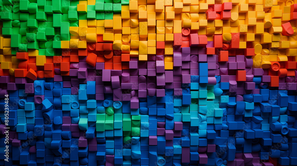 Lively Toy Blocks in Rainbow Colors Lively Toy Blocks in Rainbow Colors