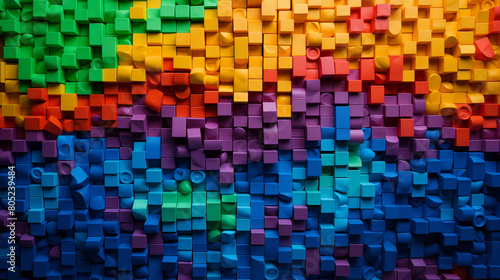 Lively Toy Blocks in Rainbow Colors