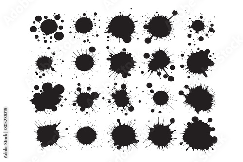 Ink blots for abstract backgrounds and textures. vector illustration.