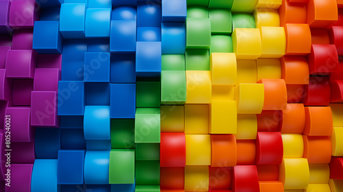 Colorful Plastic Blocks Close-up for Creative Backgrounds