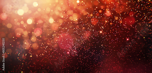 Rust Red Glitter on a Defocused Abstract Background, Warm and Earthy for Autumnal Themes © Asad
