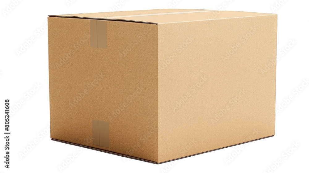 Cardboard box. Transparent background or PNG file.