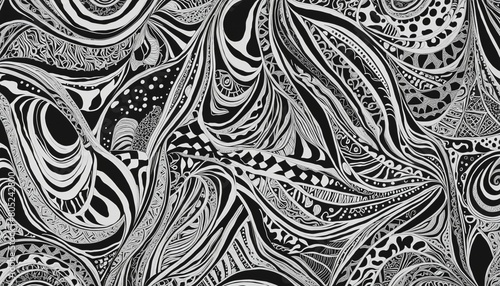 black and white drawn pattern