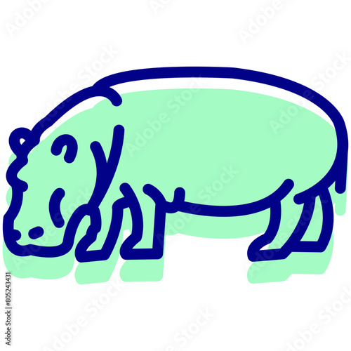 hippopotamus vector icon