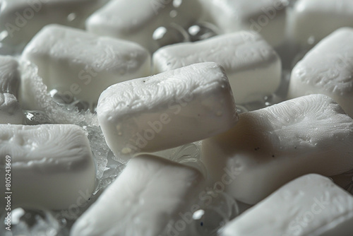 Macro shot of nicotine gum and patches quit smoking aids 