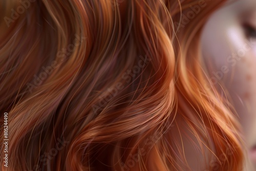 Healthy lustrous red hair close up