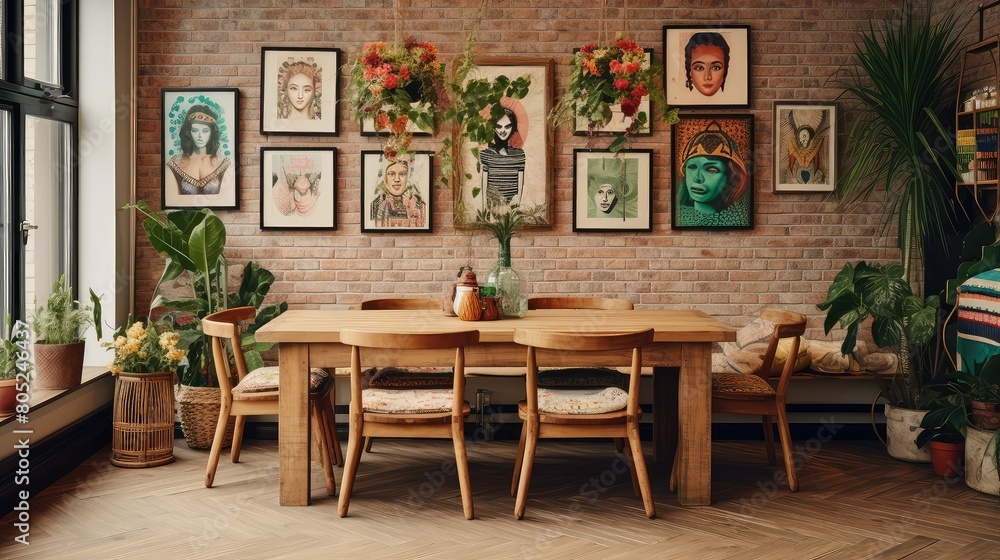Obraz premium eclectic boho home interior