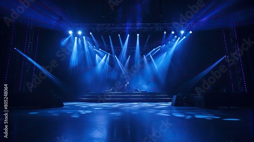 center blue stage lighting