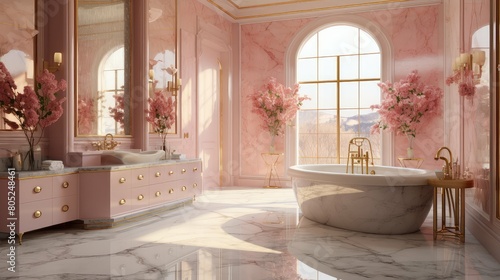 walls pastel pink marble