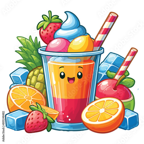 Cartoon frozen juice ice cream vector
