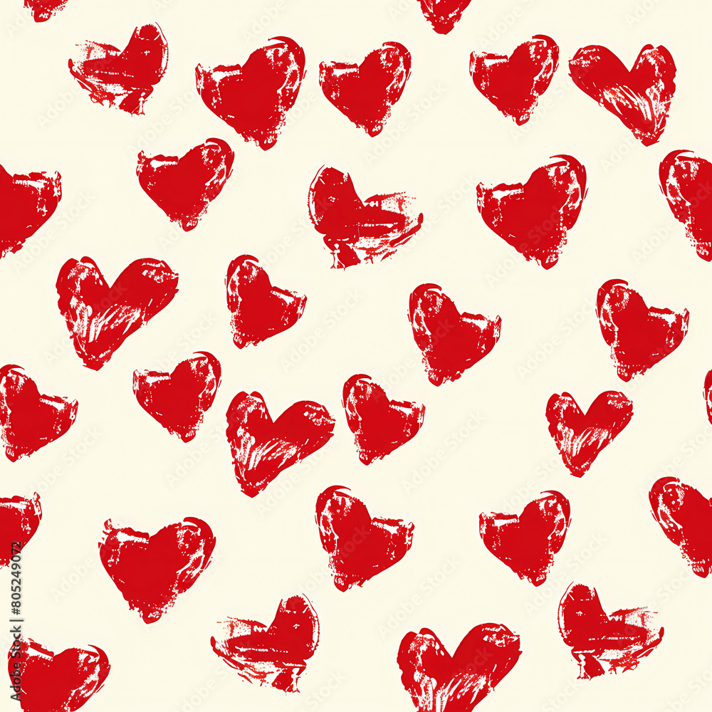 Seamless pattern with red hearts on white background. Vector illustration. Seamless pattern with red hearts on white background. Vector illustration.