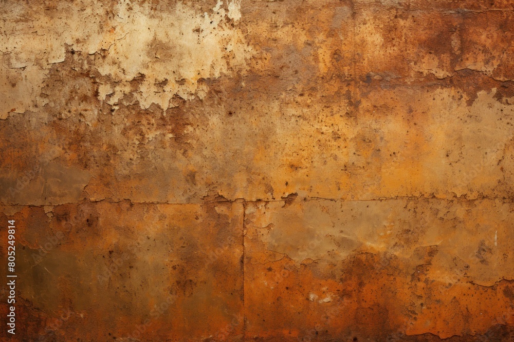 Uneven Rusty sheet background. Damaged rough metal orange texture. Generate ai