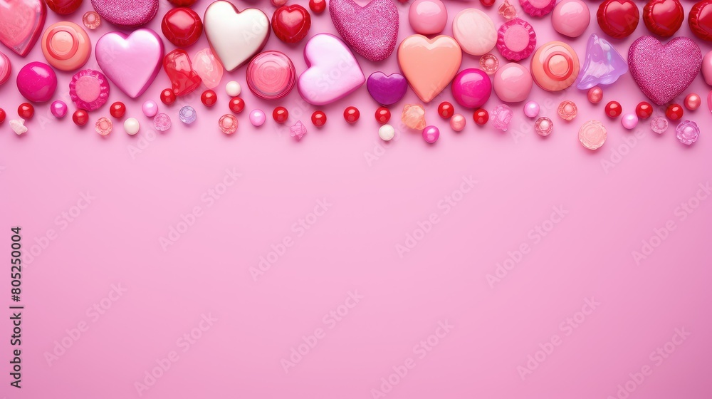 candies pink valentines day background