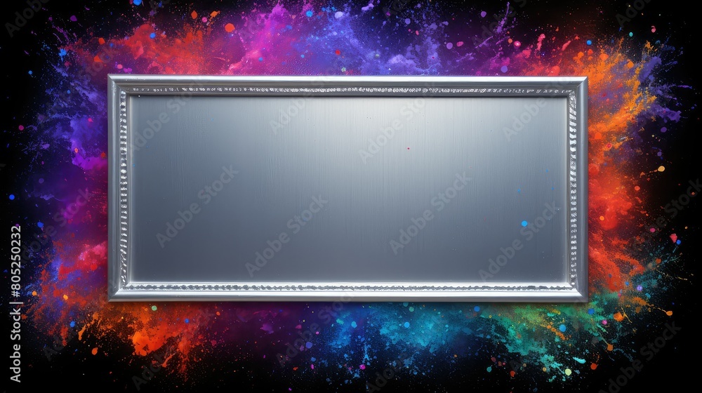 Obraz premium artwork glitter silver border