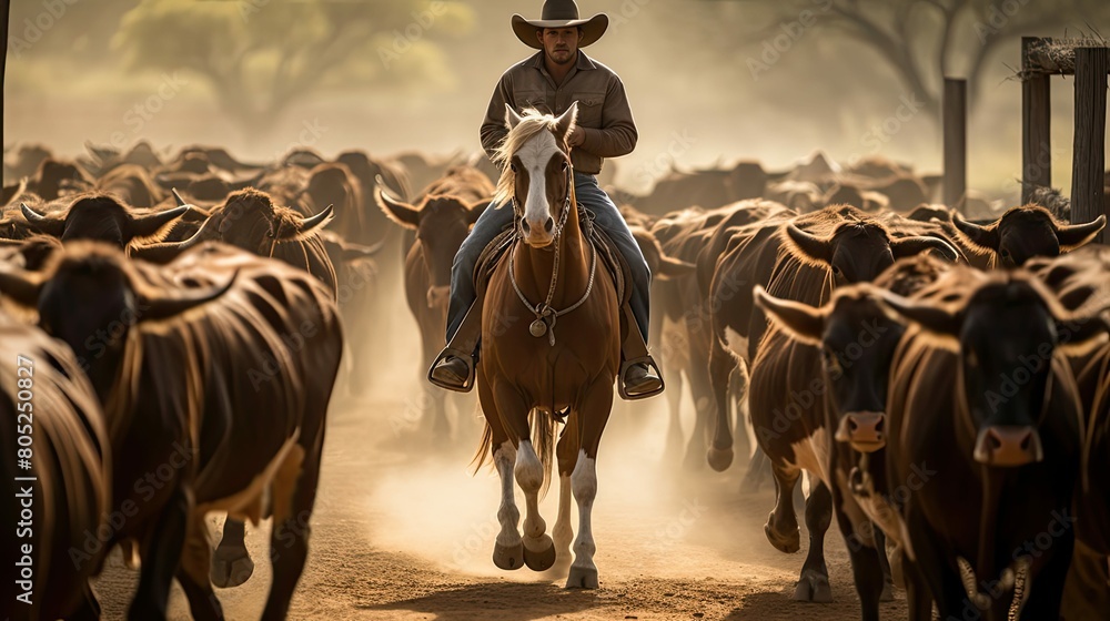 Obraz premium herd ranch cow farm