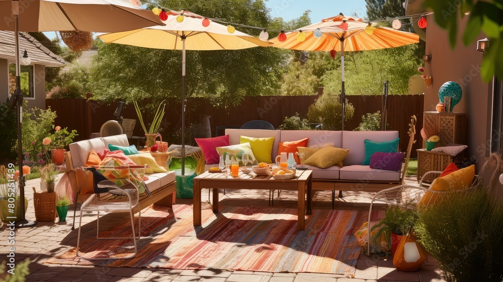 Fototapeta premium colorful sunny patio