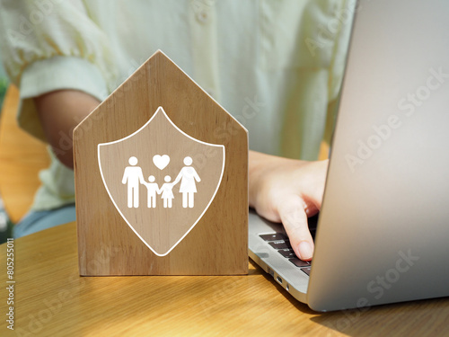 Family shield from inside the house, property security concept to protect family Accidental real estate