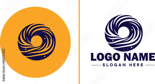 donut icon Doughnut Ring-shaped pastry Fried dough pastry flat logo sign symbol editable vector