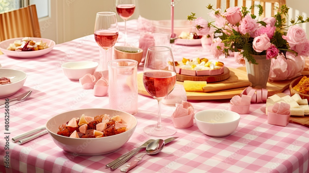 dining pink plaid dining pink plaid