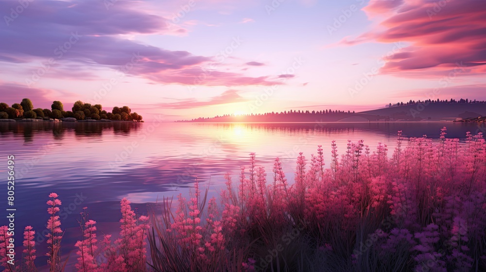 reflection lavender pink