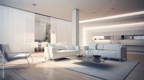 minimalism blurred living room home interior