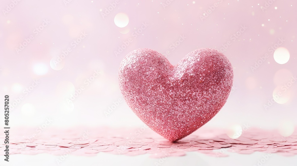 Obraz premium smaller pink glitter heart