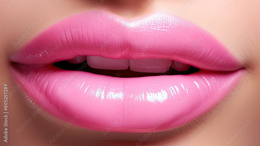 glossy pink lips glossy pink lips