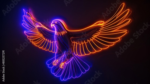 Magical eagle in flight  symbol of power and freedom