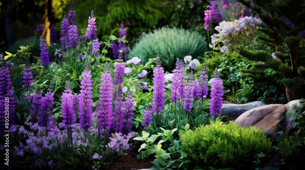 Obraz premium arrangements purple green floral