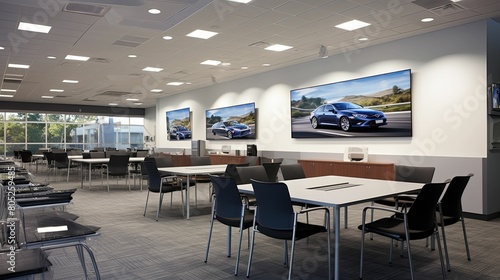 training car dealership interior © vectorwin