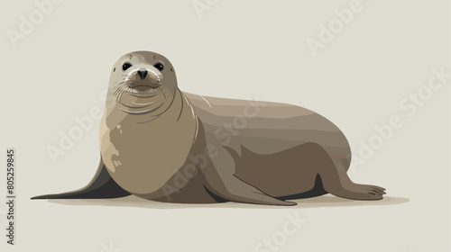 Well done seal over gray background vector illustration