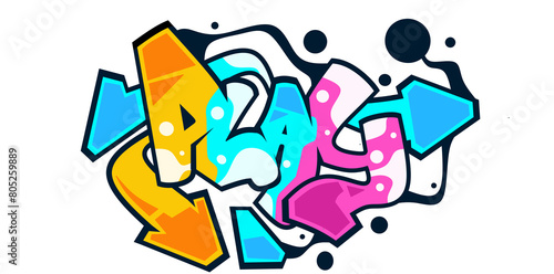 Play word graffiti text font sticker
