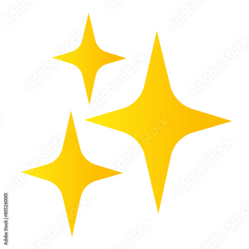 Sparkles Stars Icon. Generate or Gen AI Icon. Golden and yellow star emoji isolated