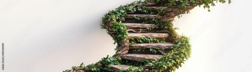 A staircase covered in ivy and moss A staircase covered in ivy and moss