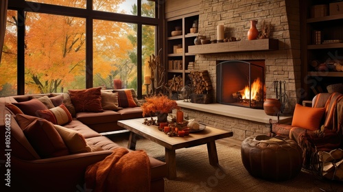 earthy interior design fall © vectorwin