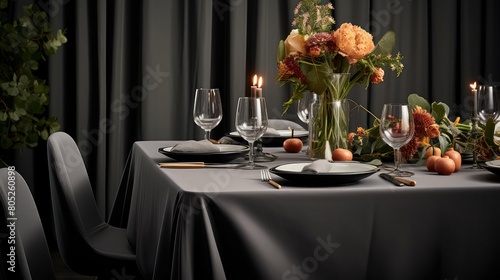tablecloth dark grey fabric