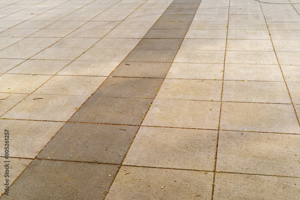 Fototapeta premium gray square outdoor floor tiles