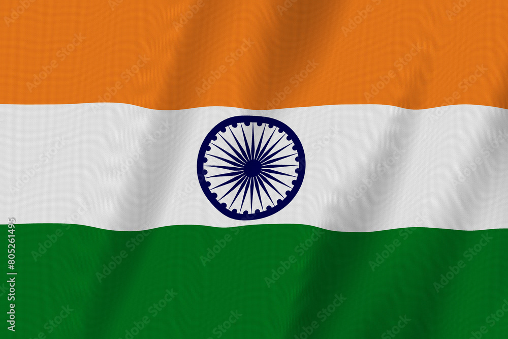 Indian flag stripes and blue chakra background